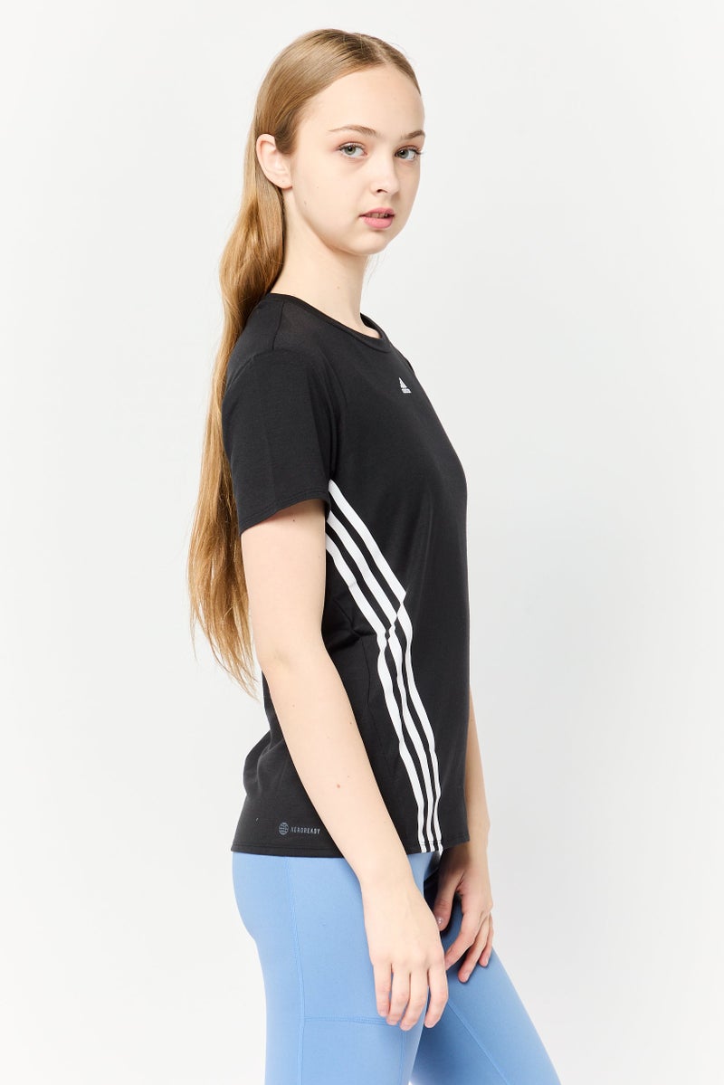 Adidas تي شيرت رياضي نسائي بأكمام قصيرة مناسب في الهواء الطلق، أسود - Image 4