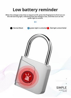 TIGER Anti-Theft Fingerprint Padlock – Smart Fingerprint Lock, Portable Waterproof Intelligent Lock with USB Charging, Small and Secure for Cabinet, Luggage, Gym, Suitcase, School, Bike – Black  - Image 5