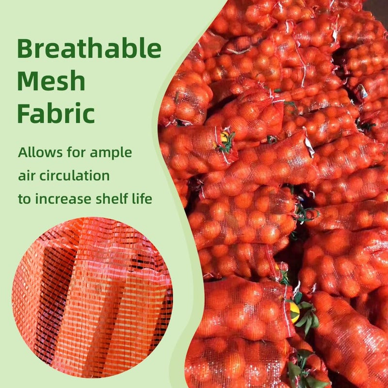 deebree Extra Large Mesh Produce Bags 60 lbs Reusable Onion Sacks Vegetable Storage Bags Washable Net Bag 21â€ x 32â€ for Onion Potato Firewood Crawfish, Pack of 10 - Image 3