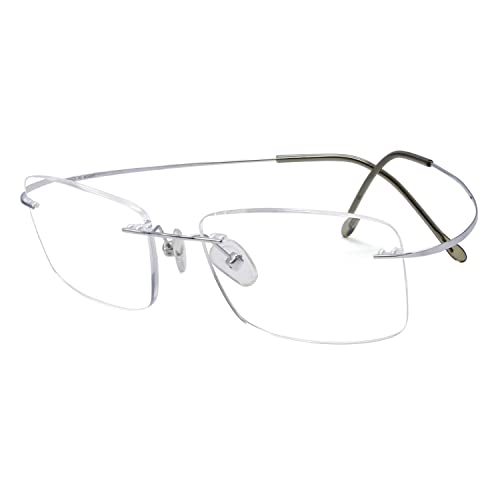 Eyekepper Titanium Rimless Reading Glasses Readers Men Women Silver +0.0 - Image 1
