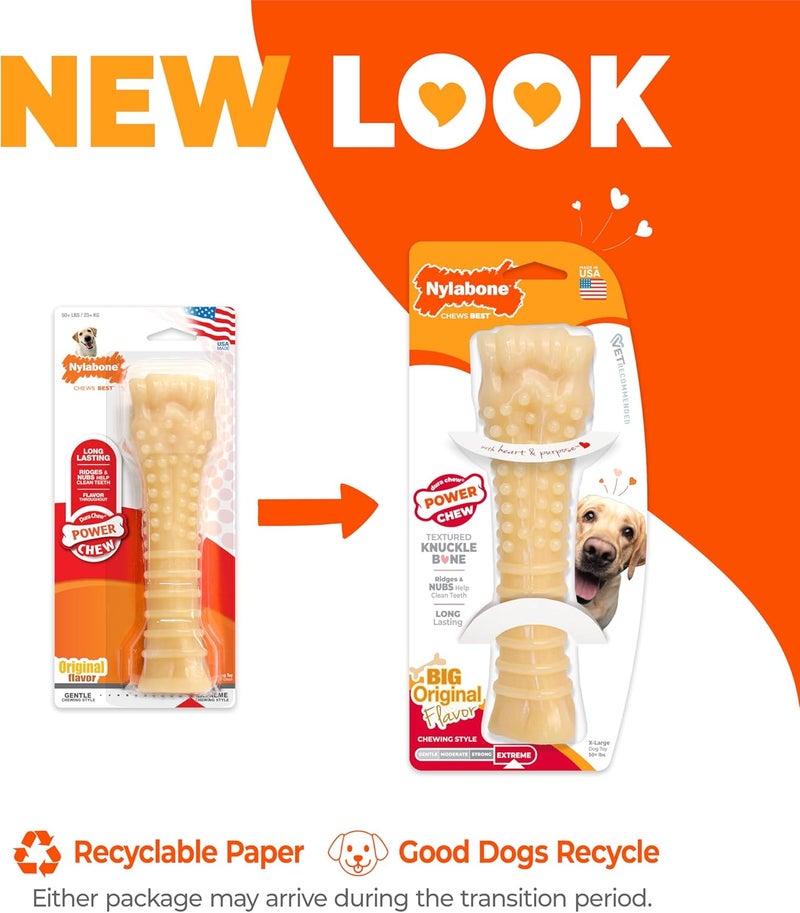 Nylabone Power Chew Textured Knuckle Bone - Durable Chew Toy for Aggressive Chewers, X-Large for Dogs Over 50 lbs - Image 4