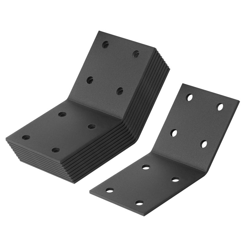 eoere 10 PCS 2-1/2" Flush Inside 45 Degree Angle Bracket Plate, Corner Brace Connector for Post and Beam, Fixing Furniture, Thickness 1/8" - Image 4