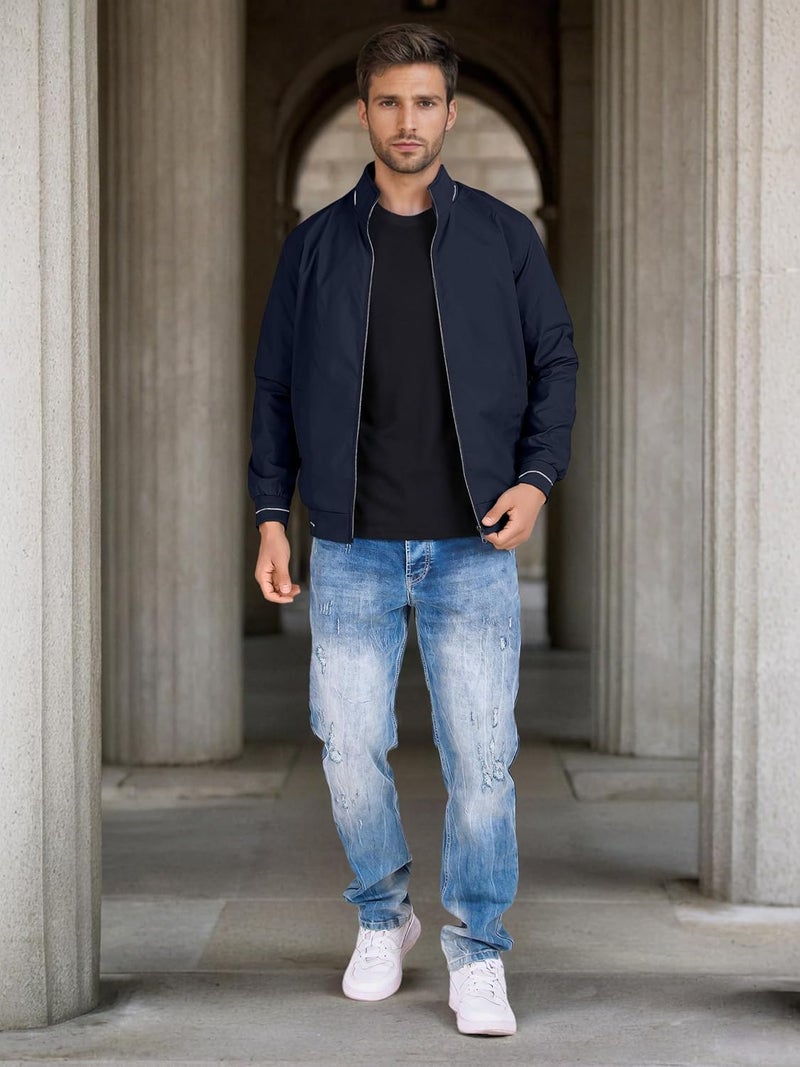 Celary Men's Bomber Jacket | Lightweight Casual Zip-Up Jacket | Stylish Slim Fit Outerwear for All Seasons - Image 2