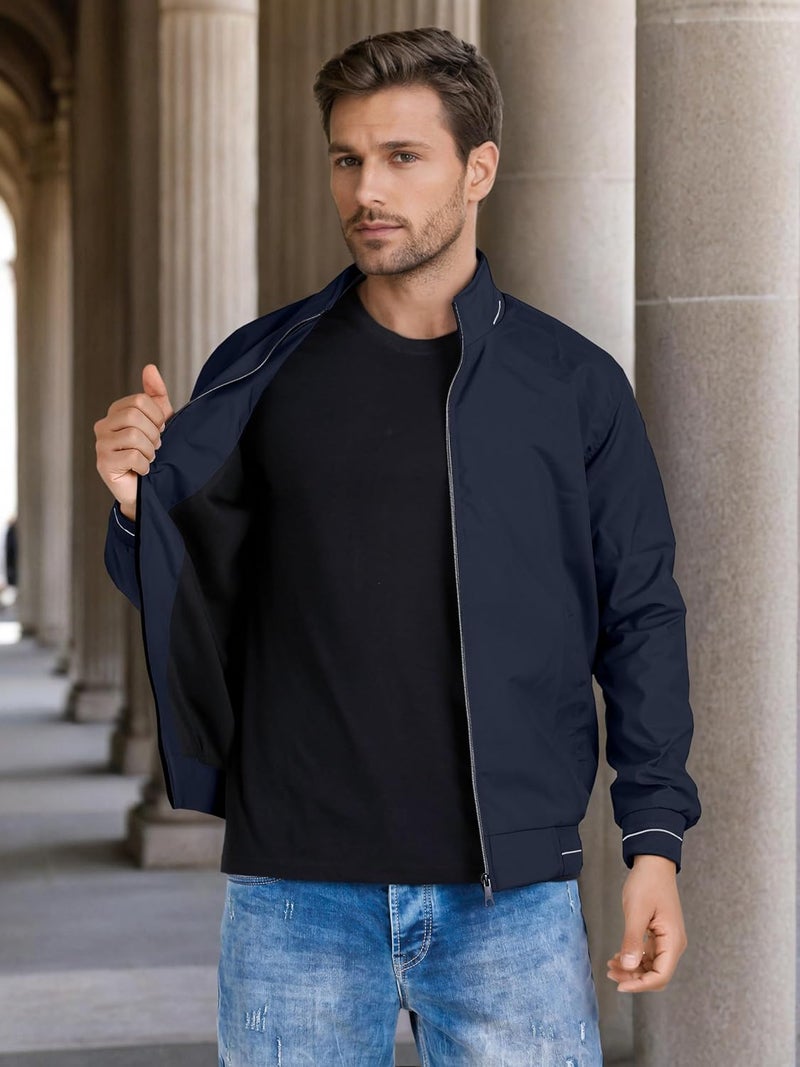 Celary Men's Bomber Jacket | Lightweight Casual Zip-Up Jacket | Stylish Slim Fit Outerwear for All Seasons - Image 3