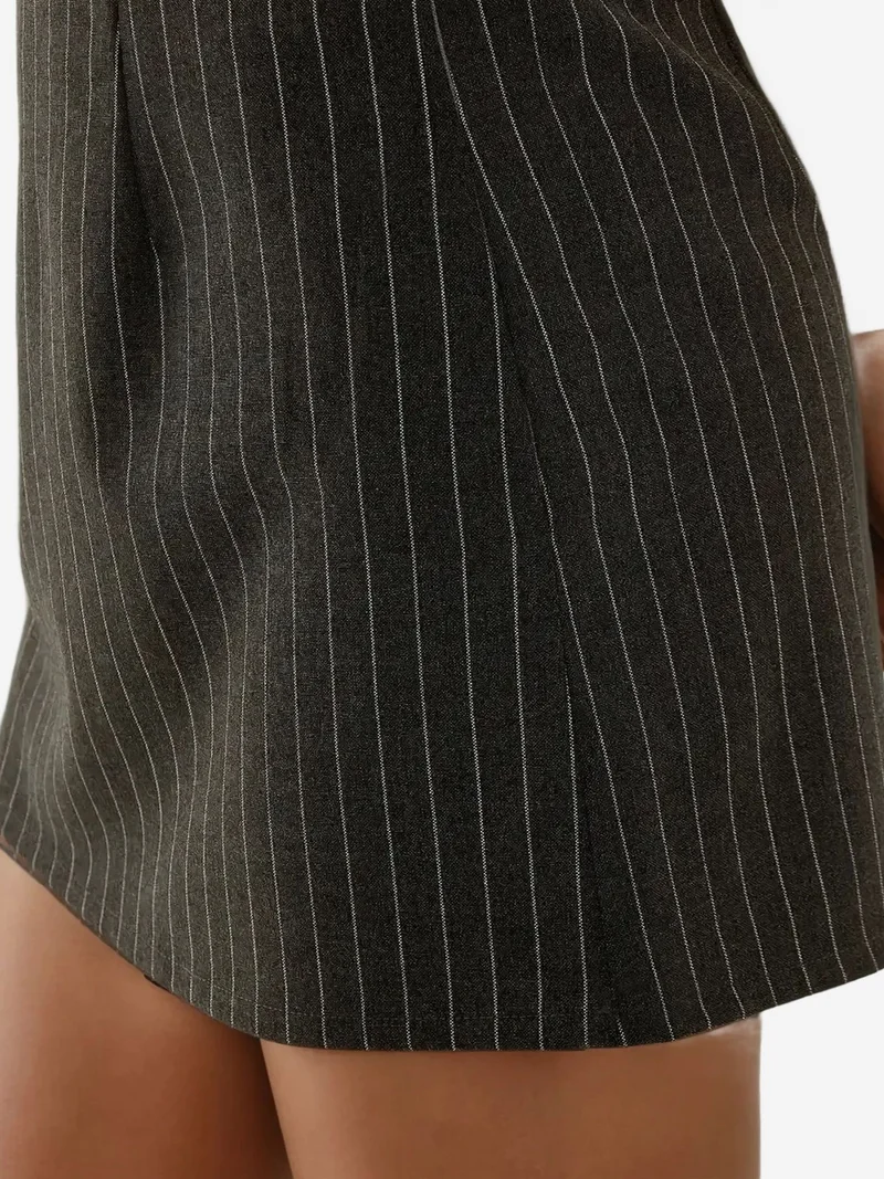 Hiccup Grey Striped Mini Skirt for Women | Best Price UAE