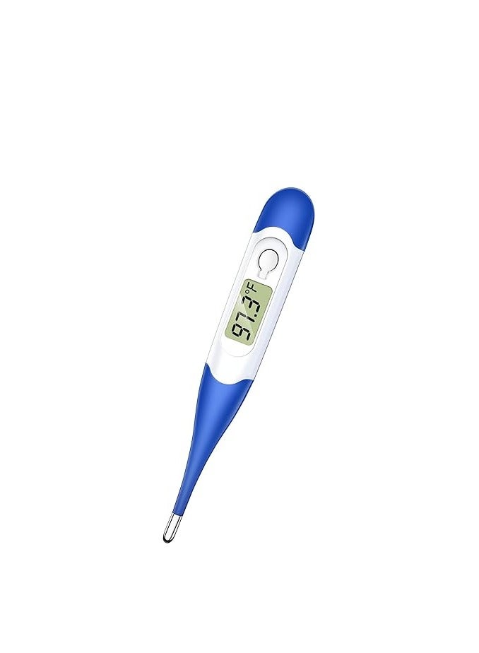 Waterproof Electronic Thermometer Soft Head Digital Smart Thermometer Thermometer, Oral Thermometer For Adults And Children, 60 Second Fever Electronic Thermometer (Blue) - Image 1