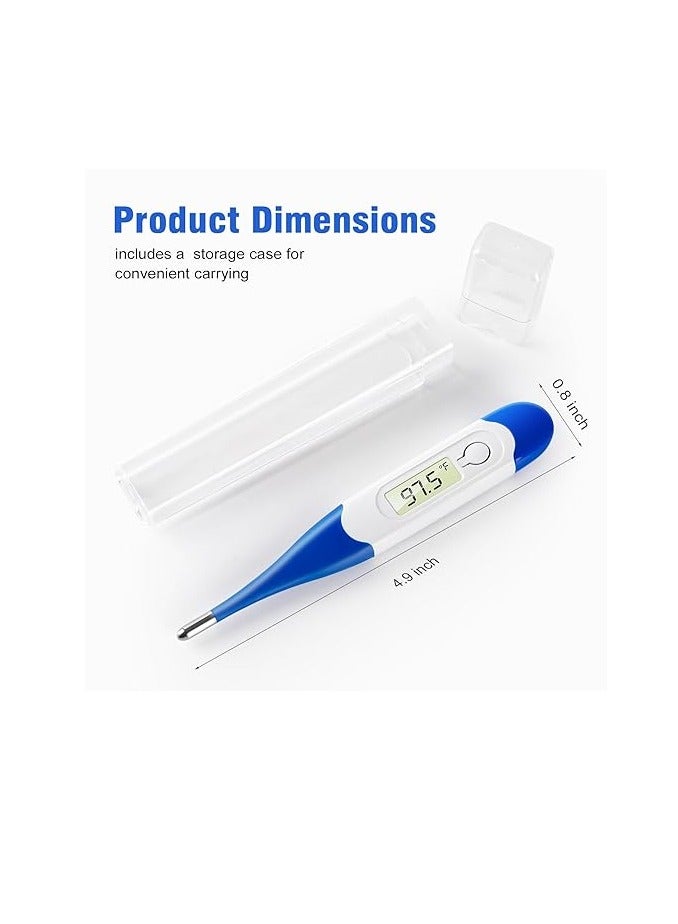 Waterproof Electronic Thermometer Soft Head Digital Smart Thermometer Thermometer, Oral Thermometer For Adults And Children, 60 Second Fever Electronic Thermometer (Blue) - Image 5