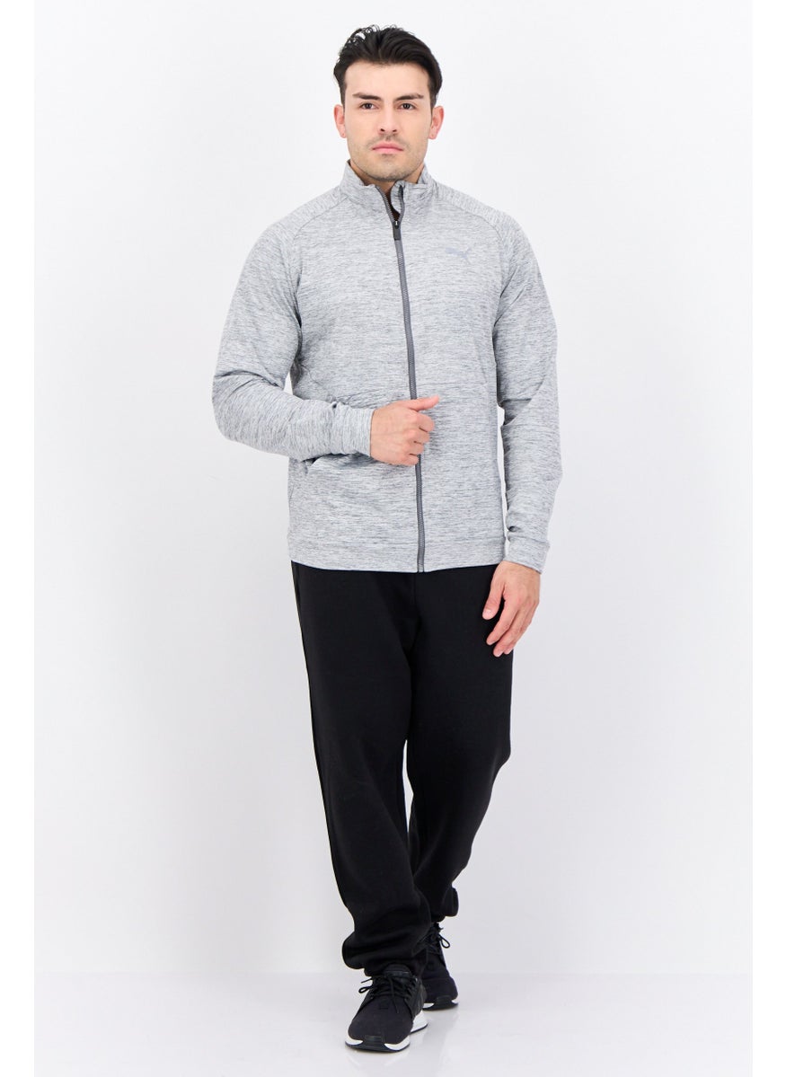 PUMA Men Sportswear Fit Full Zip Training Sweatshirts, Heather Grey  - Image 4