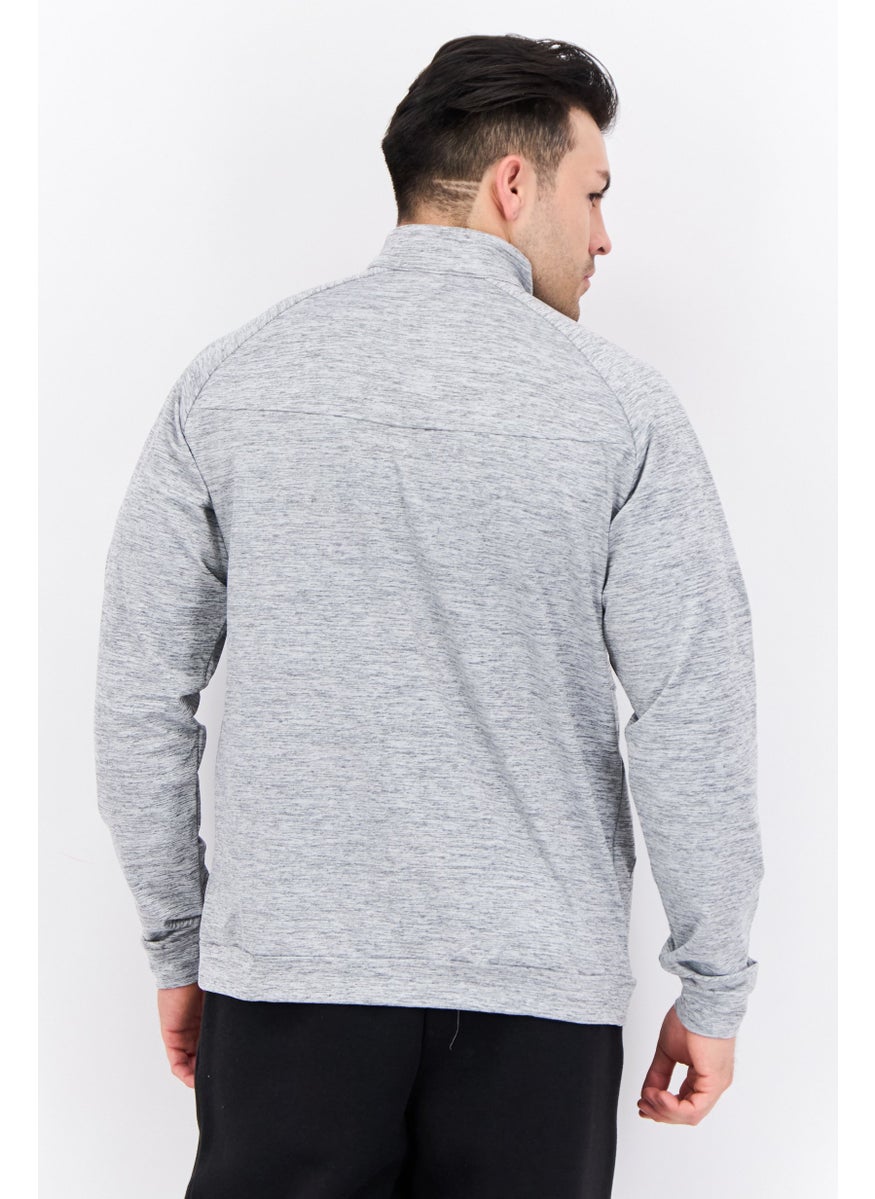 PUMA Men Sportswear Fit Full Zip Training Sweatshirts, Heather Grey  - Image 3