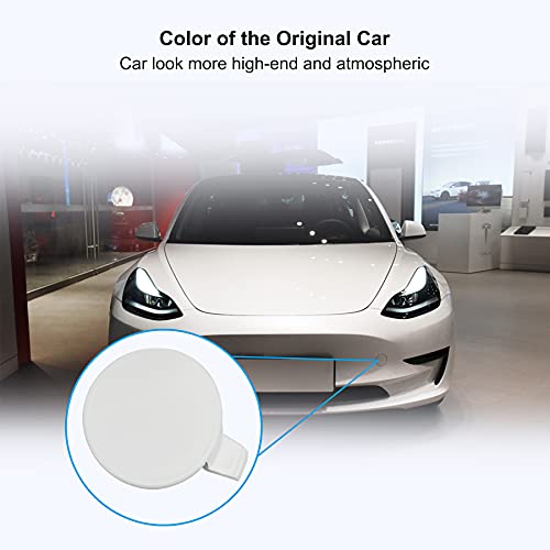 TIKSCIENCE Front Tow Hook Cover for Tesla Model 3 2017-2023 White Front Bumper Tow Hook Cover Cap - Image 2