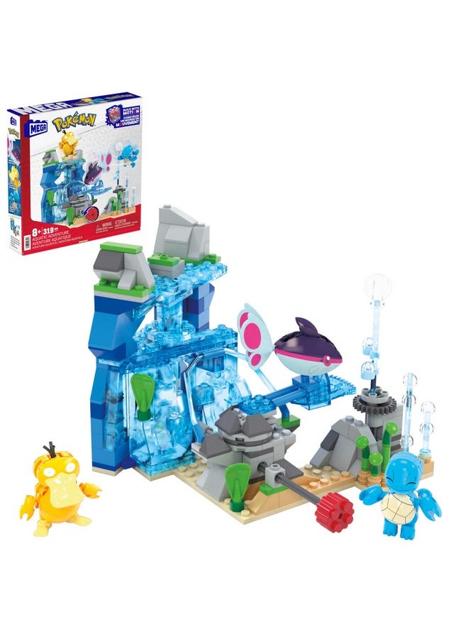 Mega Brands MEGA Pokémon Building Toys Set Aquatic Adventure with 319 Pieces, 2 Poseable Characters, for Kids  - Image 1