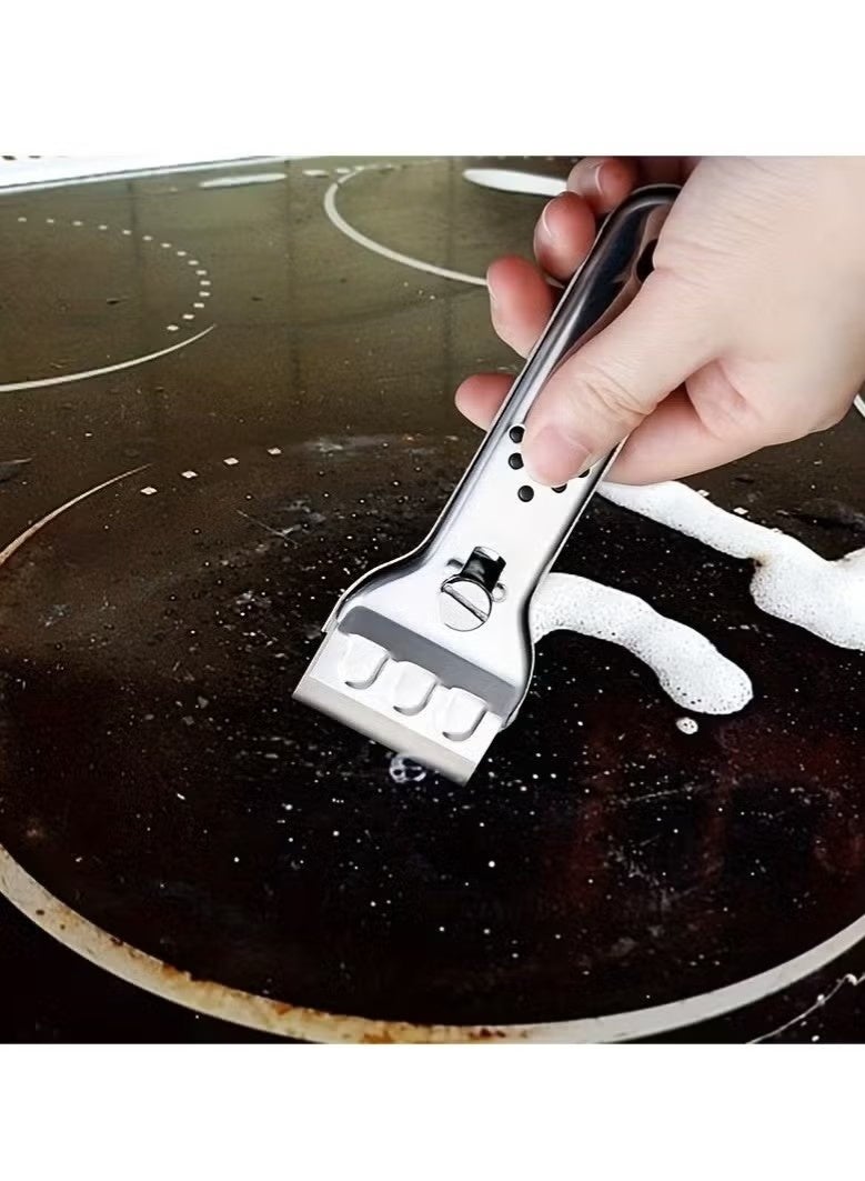 1Pcs Cleaning Scraper, Multipurpose Scraper With Blade, Paint Scraper, Oil Dirt Cleaner, Kitchen Cleaner For Ceramic Induction Cooktops, Cleaning Tool,Ready For School, Apartment Essentials - Image 3