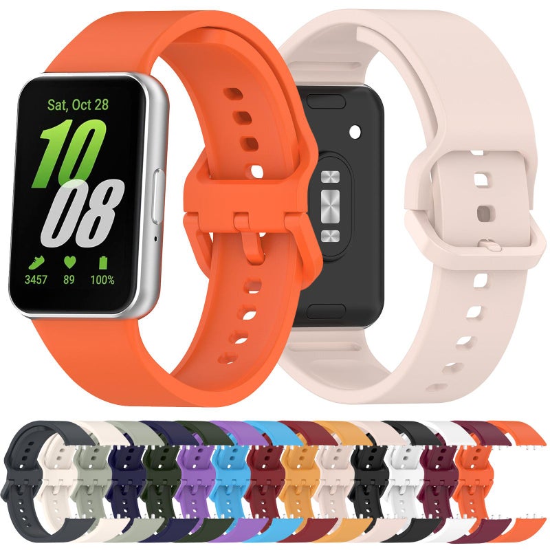 For Samsung Galaxy Fit 3 Colorful Flat Buckle Silicone Sports Watch Band(Black) - Image 3