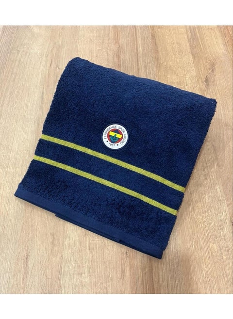 Crown Licensed Fenerbahce Crest Cotton 70X140 cm Bath Towel (Navy Blue)