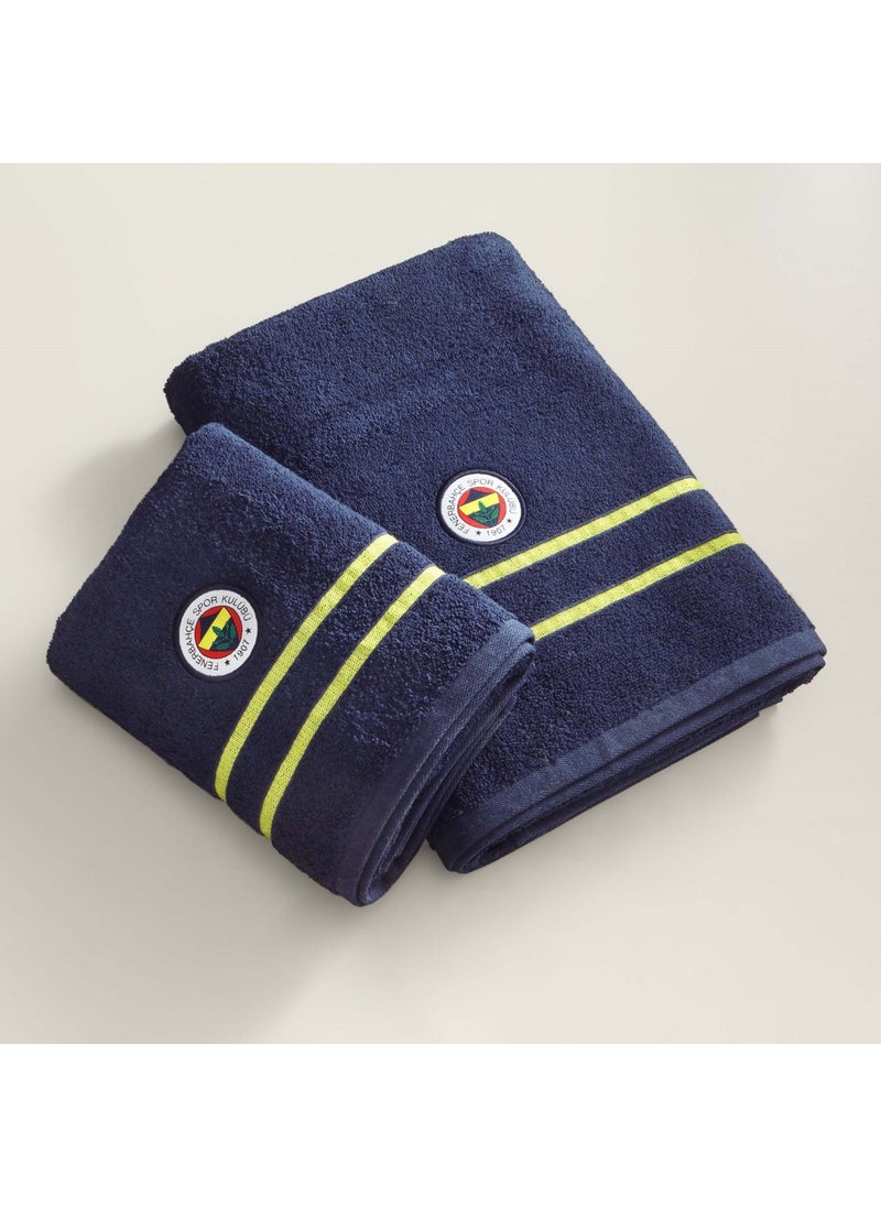 TA - Crown Licensed Fenerbahce Crest Cotton 70X140 cm Bath Towel (Navy Blue) - Image 1