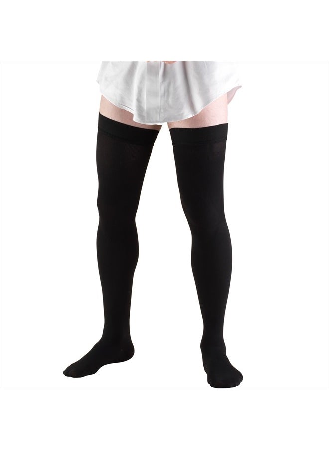 Truform - Compression Socks, 20-30 mmHg, Men's Dress Socks, Thigh High Over Knee Length, Black, X-Large - Image 1