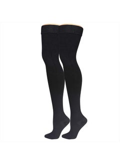 Truform Compression Socks, 20-30 mmHg, Men's Dress Socks, Thigh High Over Knee Length, Black, X-Large  - Image 5
