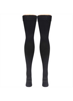 Truform Compression Socks, 20-30 mmHg, Men's Dress Socks, Thigh High Over Knee Length, Black, X-Large  - Image 4