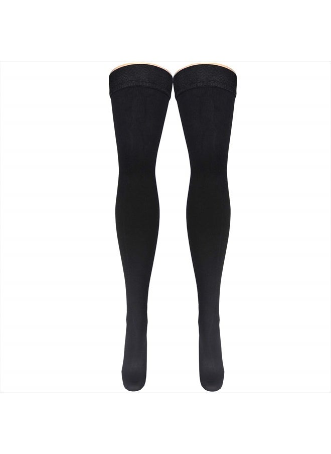 Truform - Compression Socks, 20-30 mmHg, Men's Dress Socks, Thigh High Over Knee Length, Black, X-Large - Image 1