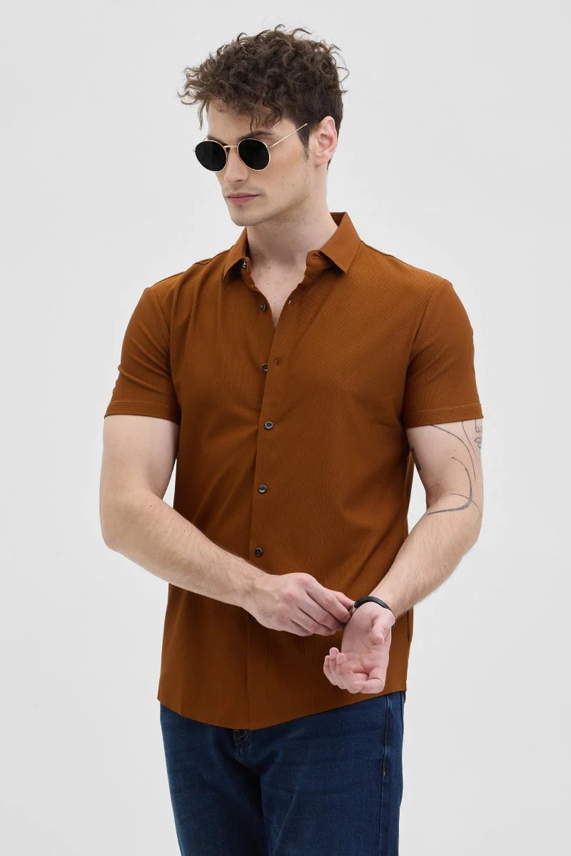 SNITCH Rust Orange Stitchless Stretch Shirt