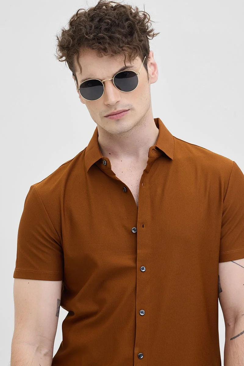 SNITCH Rust Orange Stitchless Stretch Shirt