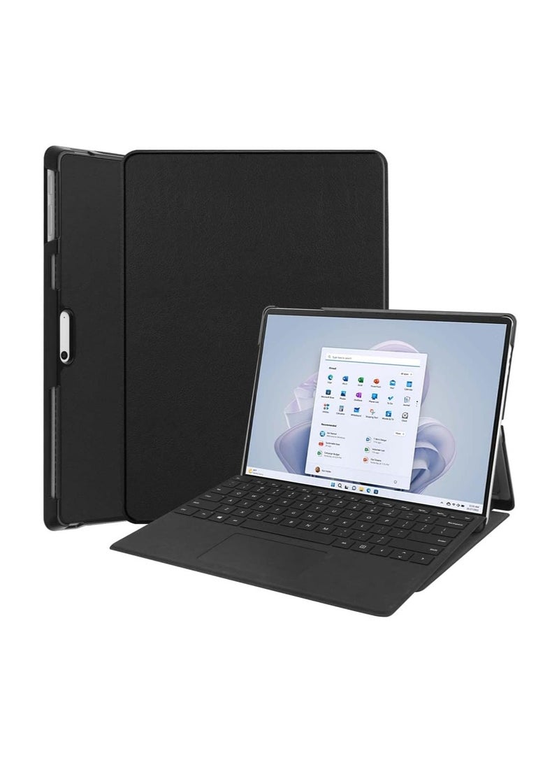 Case Compatible with Microsoft Surface Pro 11 / Pro 10 / Pro 9, Slim PU Leather Hard Shell Protective Case - Image 1
