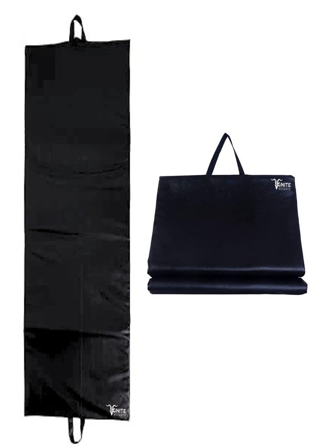 IGNITE WEIGHTS® 11MM PVC Leatherette Yoga Mat, Unbeatable Non Slip Raxine, Eco Friendly and Odorless Lightweight and Extra Large Size -Black - Image 1