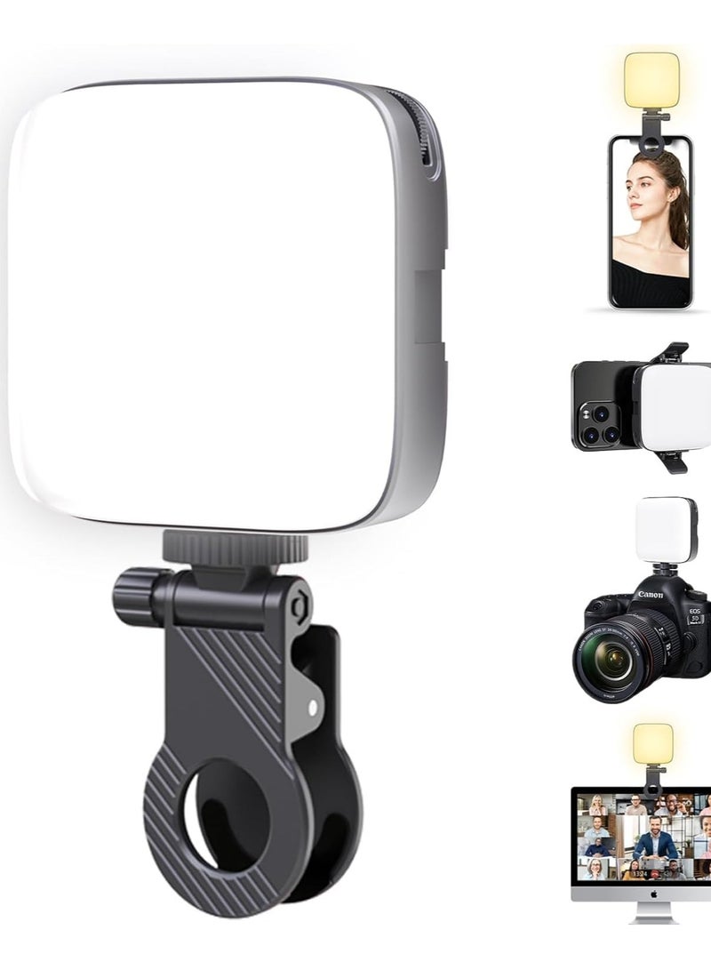 Selfie Light for Mobile - Dimmable 3000-9900K Ring Light for Phone, Rechargeable LED Camera Light for Video Shooting, Laptop Light for Video Conferences (White, Warm Light) - Image 1