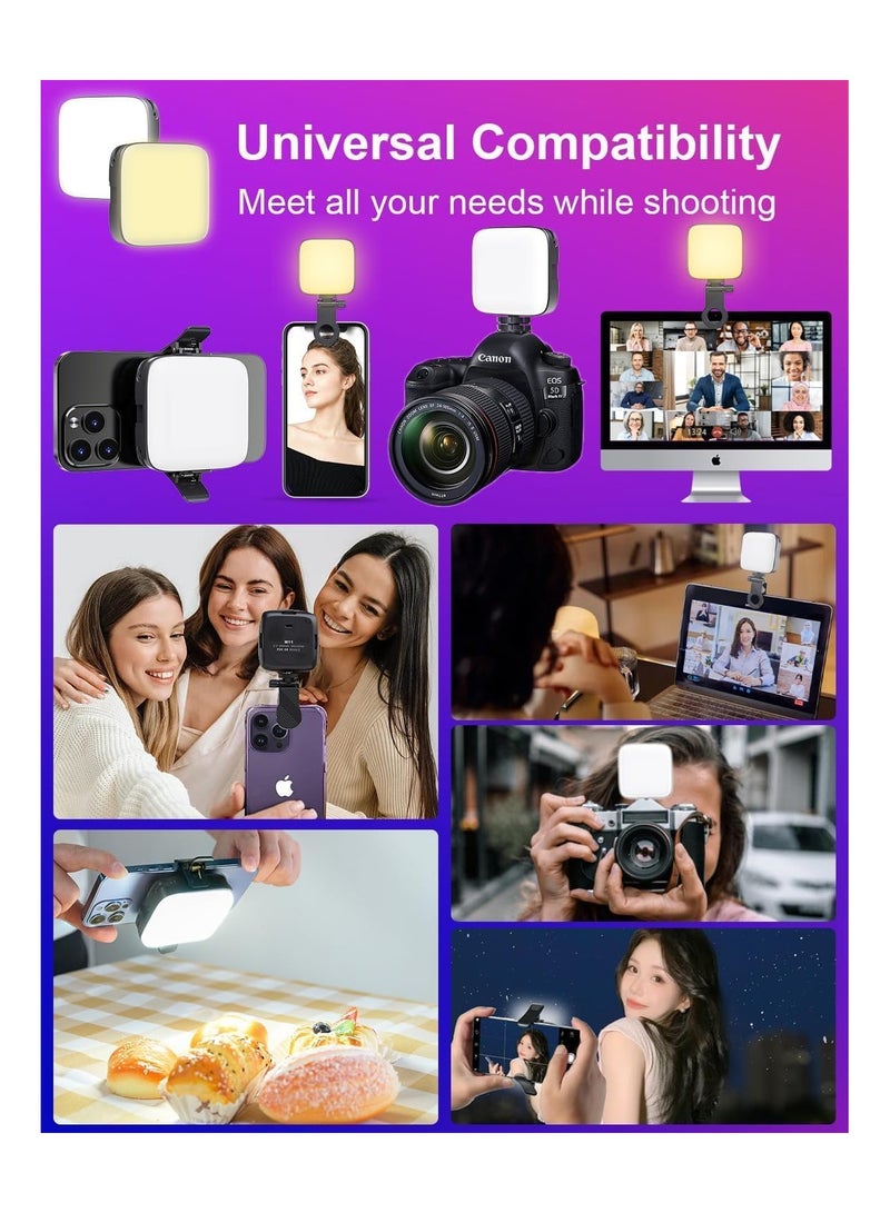 Selfie Light for Mobile - Dimmable 3000-9900K Ring Light for Phone, Rechargeable LED Camera Light for Video Shooting, Laptop Light for Video Conferences (White, Warm Light) - Image 3