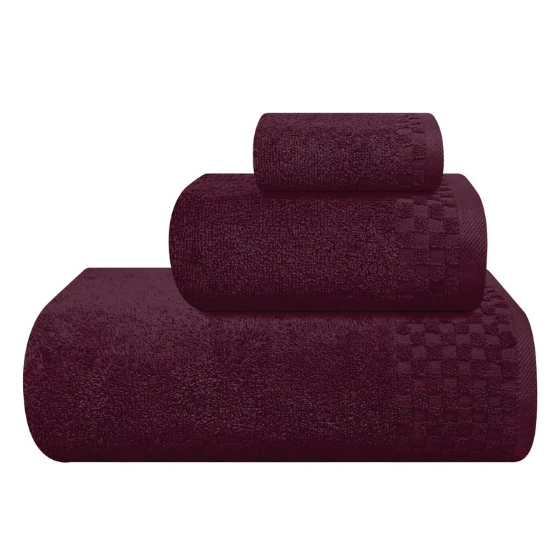 My own MyOwn Premium Cotton 6 Pack Towel Set for Bathroom  Contains 2 Bath Towels 28x55 inch  2 Hand Towels 16x24 inch & 2 Wash Coths 12x12 inch  Ideal Everyday use  Compact & Lightweight - Burgundy - Image 4