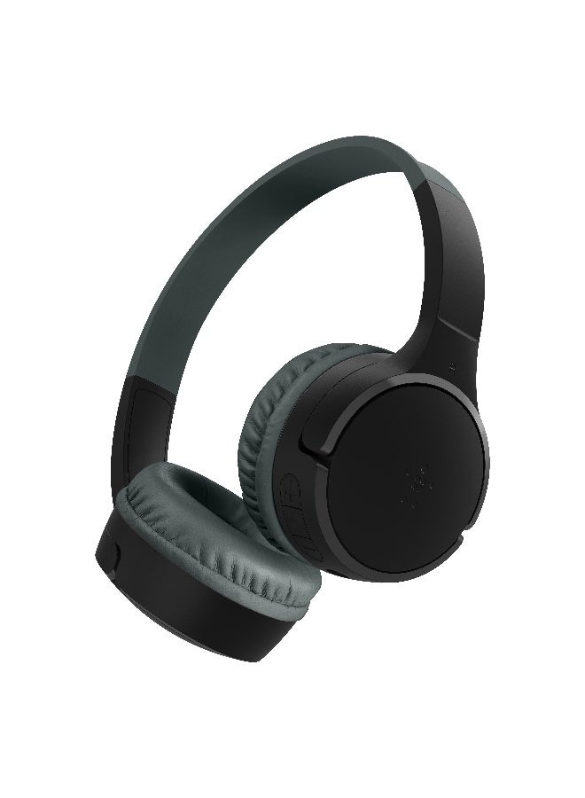 Belkin SoundForm Mini Kids Wireless Headphones with Built-In Microphone, 30H of Playback Time, & Fun Stickers - Over-Ear Headsets for Online Learning, School, Travel, iPhone, iPad, Galaxy - Black black - Image 1