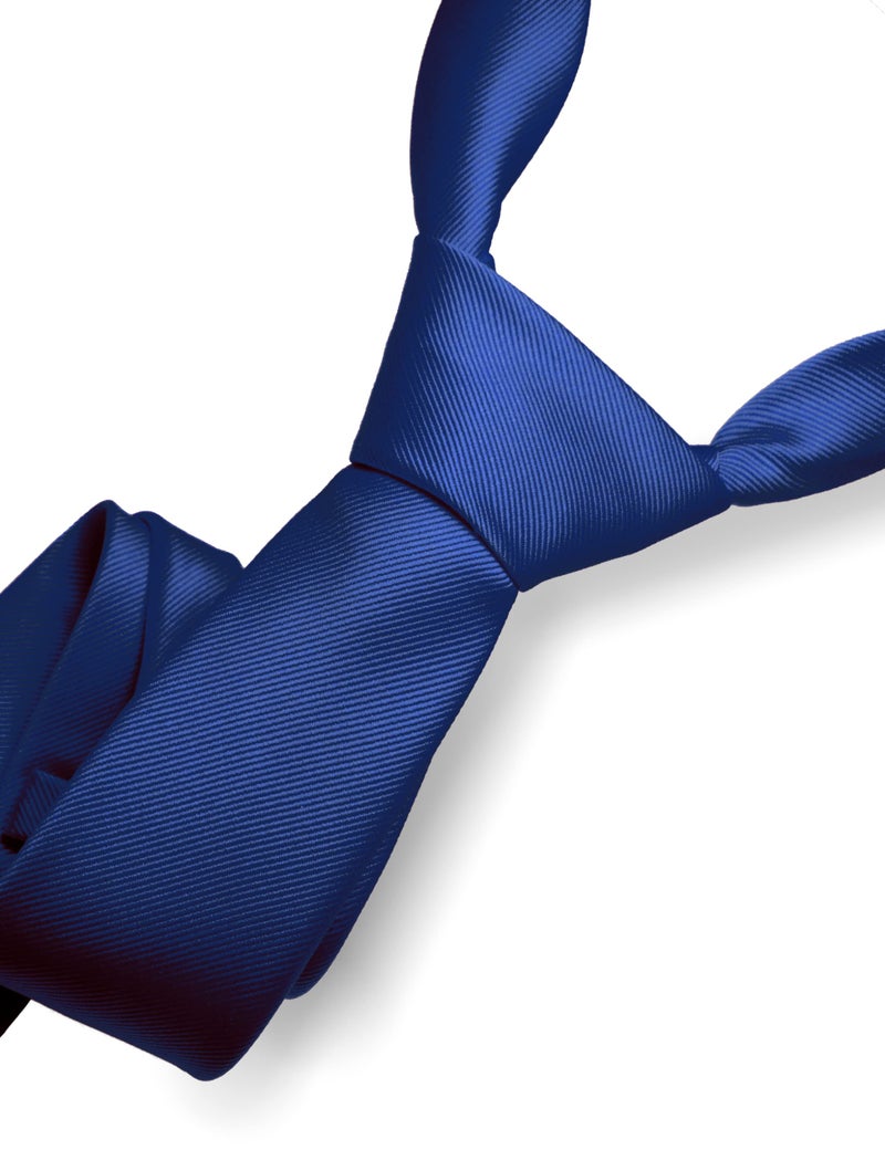 RBOCOTT Dark Blue Tie Formal Silk Necktie for Men (Dark Blue) - Image 2