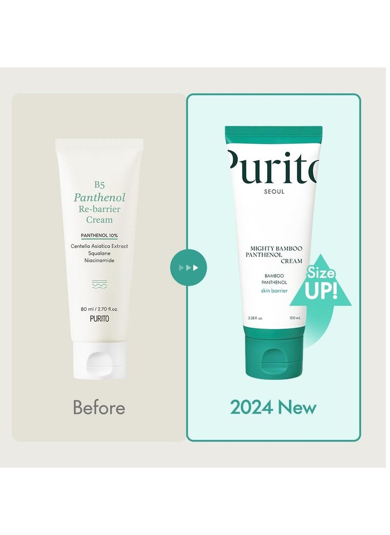بوريتو Purito Mighty Bamboo Panthenol Cream ، Glow Cream ، إصلاح حاجز الجلد ، لجميع أنواع البشرة ، مرطب الوجه اليومي ، الجلد الزجاجي ، خالي من القسوة ، العناية بالبشرة الكورية 3.38FL.OZ / 100 مل.  - Image 2