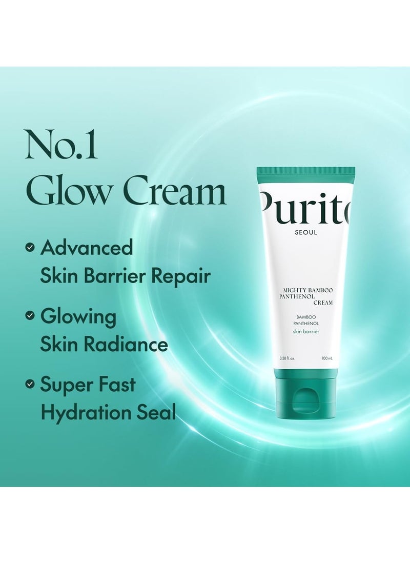 بوريتو Purito Mighty Bamboo Panthenol Cream ، Glow Cream ، إصلاح حاجز الجلد ، لجميع أنواع البشرة ، مرطب الوجه اليومي ، الجلد الزجاجي ، خالي من القسوة ، العناية بالبشرة الكورية 3.38FL.OZ / 100 مل.  - Image 3