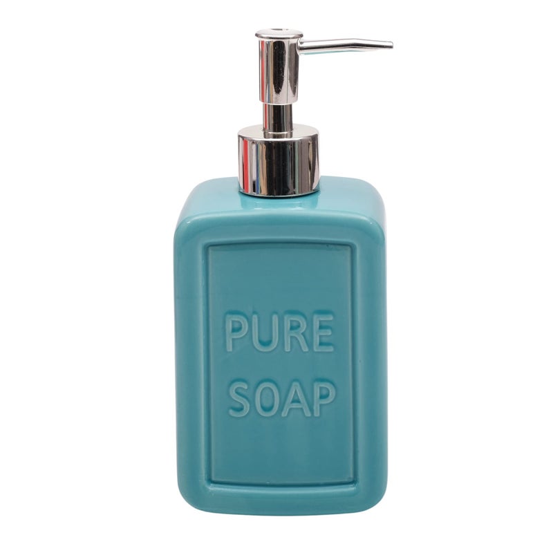 STORE 2508 Store2508 Ceramic Liquid Handwash Soap Dispenser Pump for Bathroom/Kitchen - 350ml (Blue) - Image 1