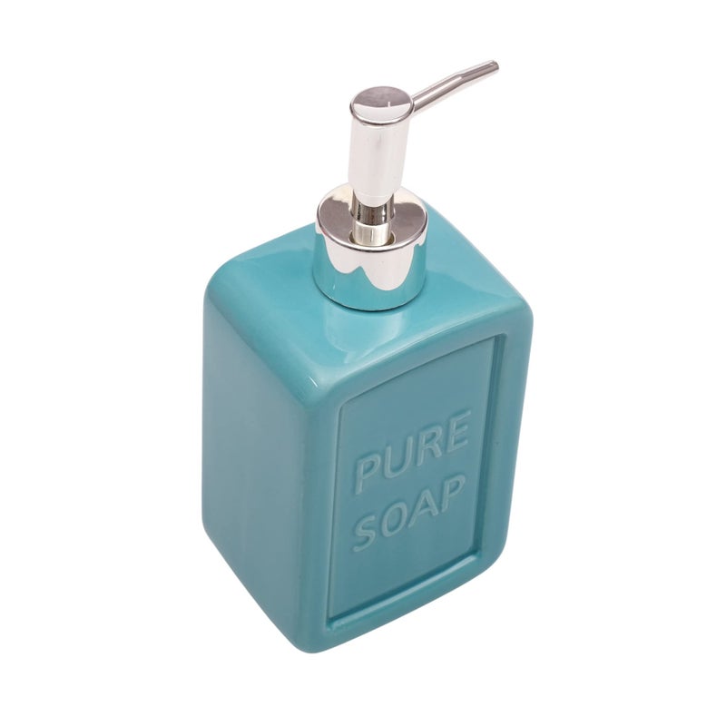 STORE 2508 Store2508 Ceramic Liquid Handwash Soap Dispenser Pump for Bathroom/Kitchen - 350ml (Blue) - Image 2