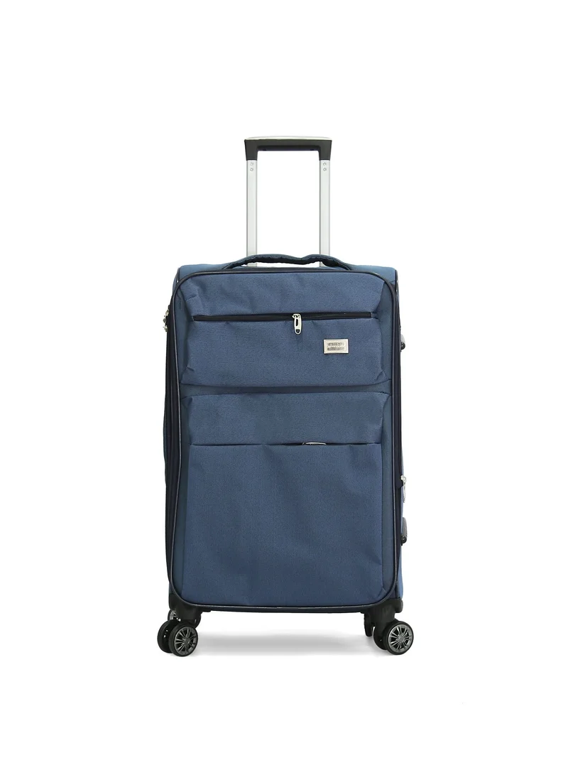 جيوردانو Giordano Trolley Bags 3 PCS Set Softside Spinners,Blue