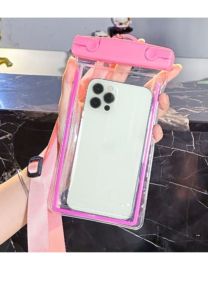 جراب هاتف مقاوم للماء باللون الوردي متوافق مع iPhone 12/13/14/15 Pro Max S22 S23 Ultra - Image 2