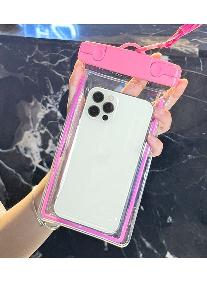 جراب هاتف مقاوم للماء باللون الوردي متوافق مع iPhone 12/13/14/15 Pro Max S22 S23 Ultra - Image 3