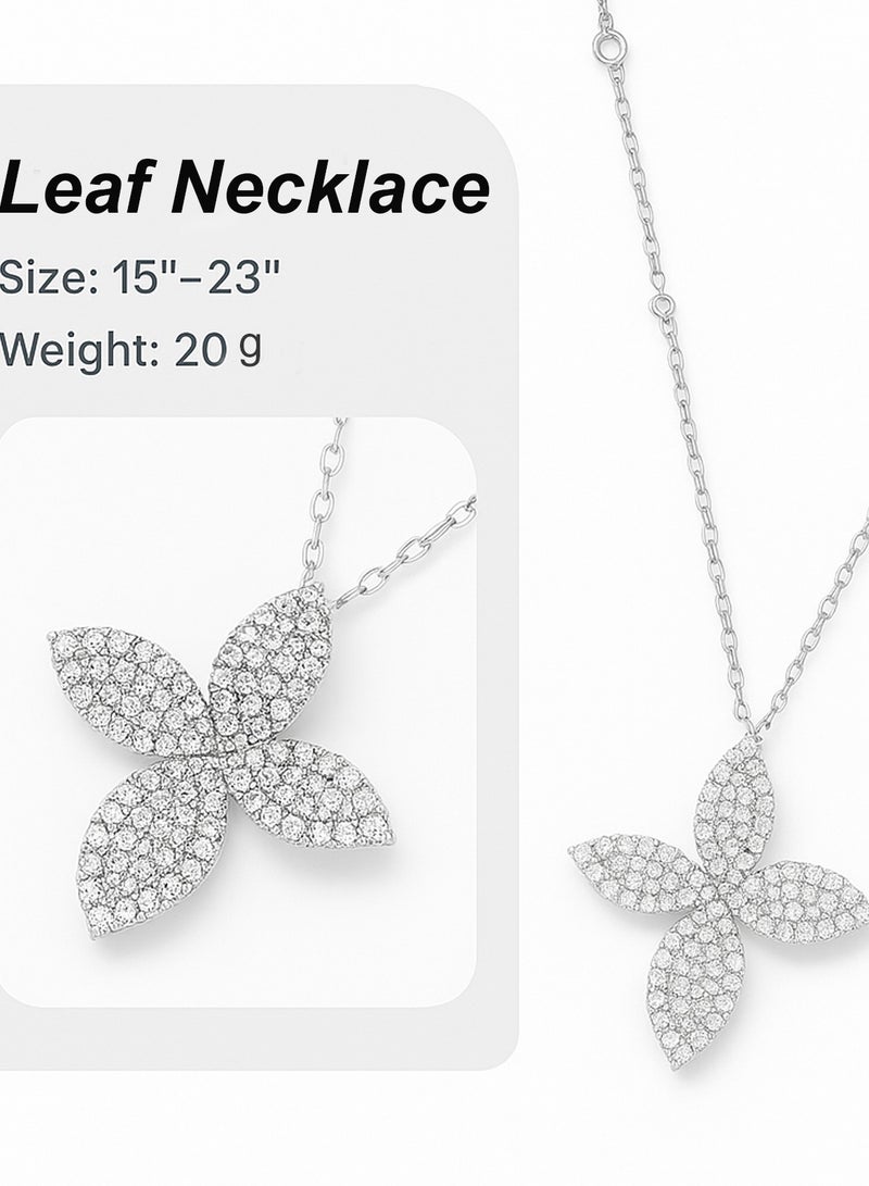 Elegant Pave Four-Point Pendant Long Necklace for Women – Sparkling Statement Jewelry for Evening and Daily Wear - Image 5