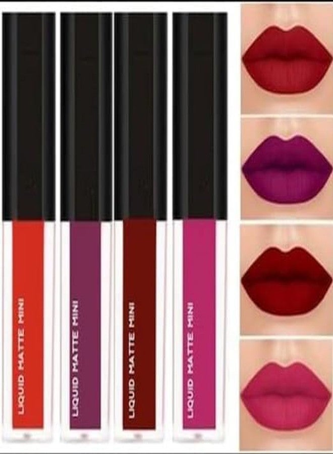 SUNISA Professional Beauty Liquid Lipstick Super Stay Matte Finish Lipsticks, Combo Pack, Set of 5 Mini Lipsticks - New Red Edition - Image 2