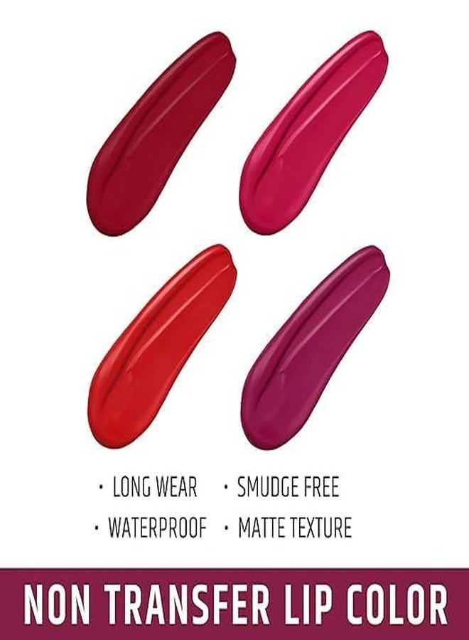 SUNISA Professional Beauty Liquid Lipstick Super Stay Matte Finish Lipsticks, Combo Pack, Set of 5 Mini Lipsticks - New Red Edition - Image 3