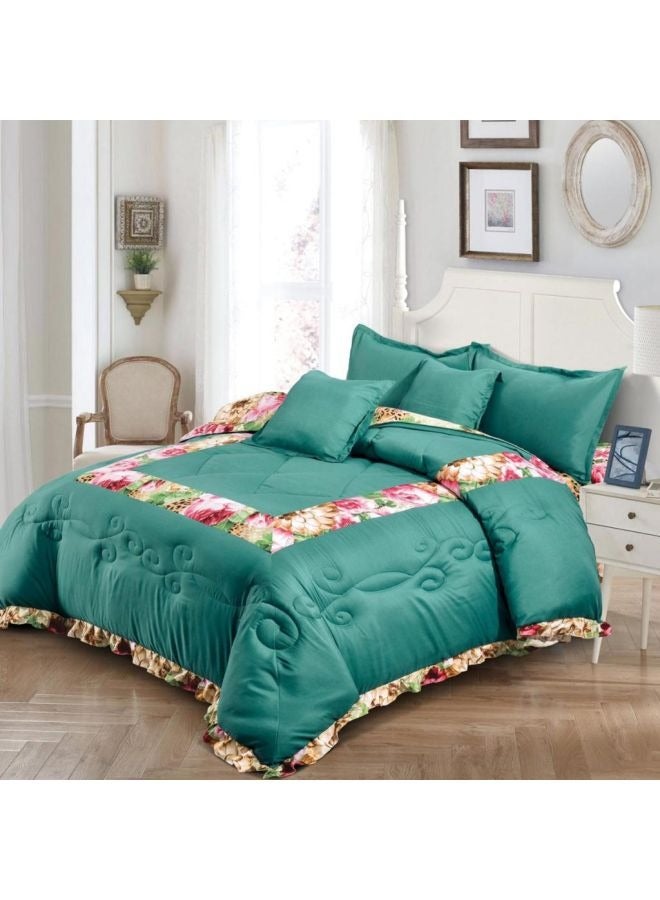 Ming Li 6 Pieces King Size 220x240Cm Comforter Set Medium Filling Bedding Set for All Season Includes 1Comforter 1Bedsheet 2Pillow Shams and 2Cushion cases - Image 1
