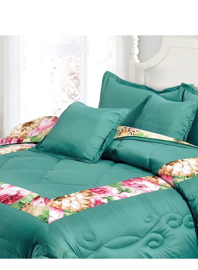 Ming Li 6 Pieces King Size 220x240Cm Comforter Set Medium Filling Bedding Set for All Season Includes 1Comforter 1Bedsheet 2Pillow Shams and 2Cushion cases - Image 2