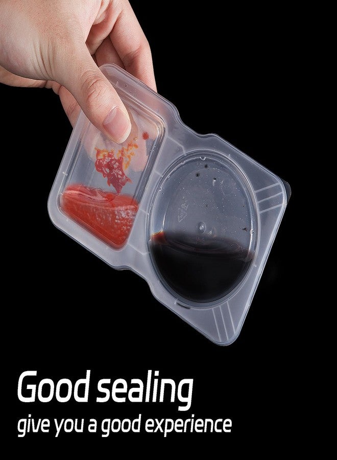 Evmliy 15 Sets Snack Containers, Reusable Double 2 Compartment Condiment with lids for Sauces Dipping,Disposable and Ideal On the Go Or Grab to Pack - Image 5