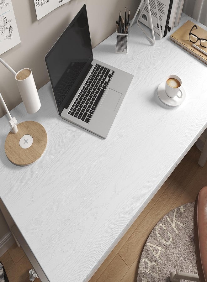 LaCheery Thick White Wood Grain Contact Paper Waterproof Oak Wood Look Contact Paper for Countertops Cabinets Peel and Stick Wallpaper White Wooden Vinyl Wrap for Desk Table Top Removable 15.8"x80" - Image 5