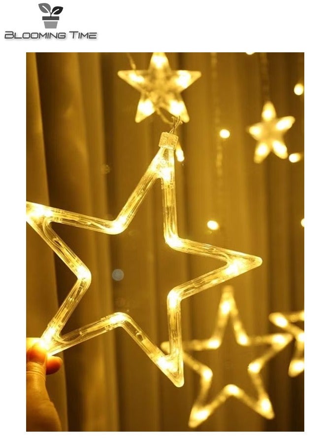 BLOOMING TIME - 3.5M  LED Five-Pointed Star Shaped Light String Warm White Atmosphere Feel Full Of Warmth - Image 1