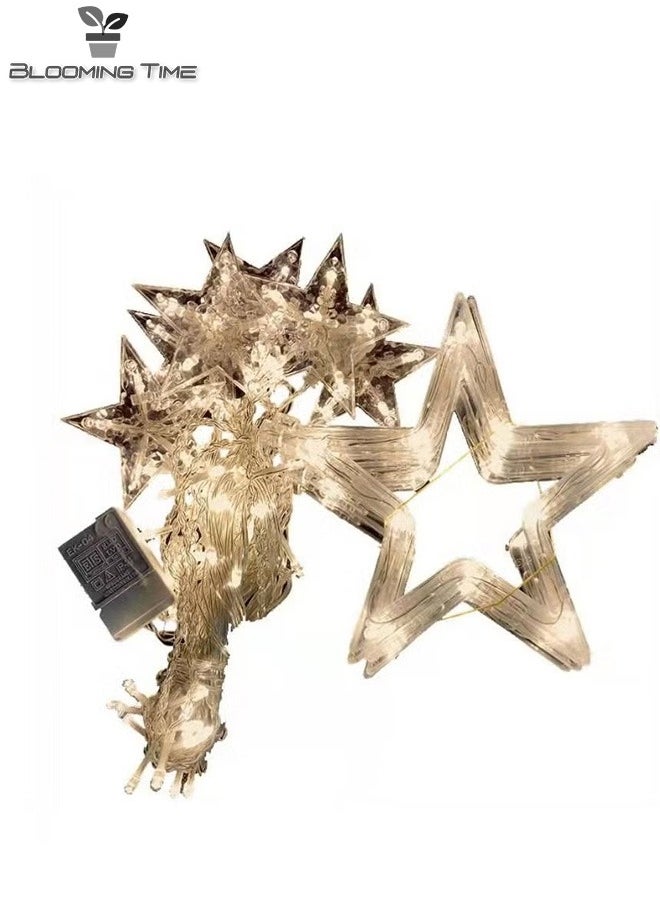 BLOOMING TIME - 3.5M  LED Five-Pointed Star Shaped Light String Warm White Atmosphere Feel Full Of Warmth - Image 1