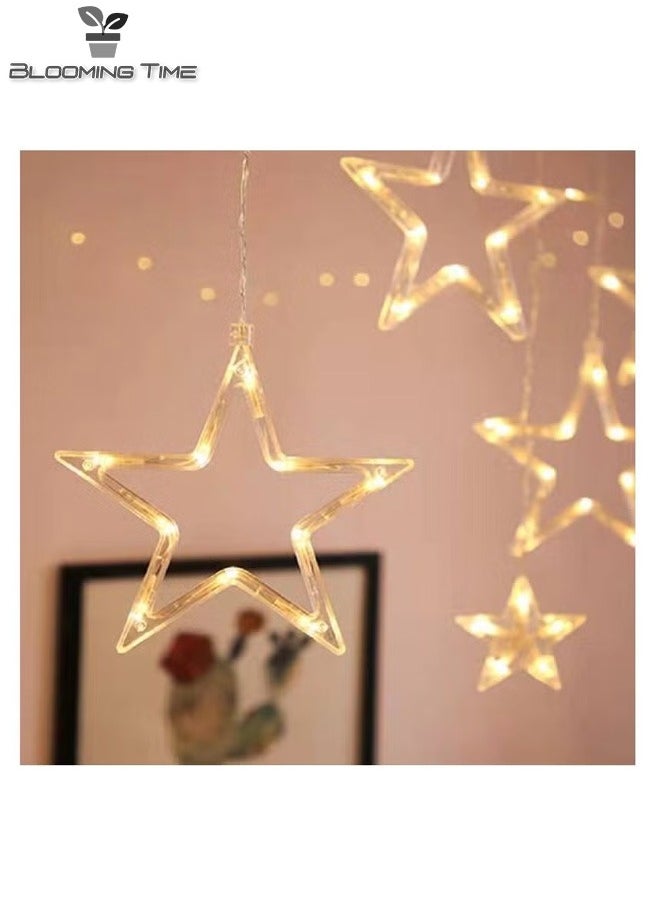 BLOOMING TIME - 3.5M  LED Five-Pointed Star Shaped Light String Warm White Atmosphere Feel Full Of Warmth - Image 1