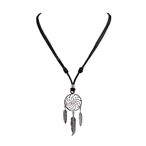 BlueRica Dreamcatcher on Adjustable Black Cord Necklace (Chrome Finish) - Image 4